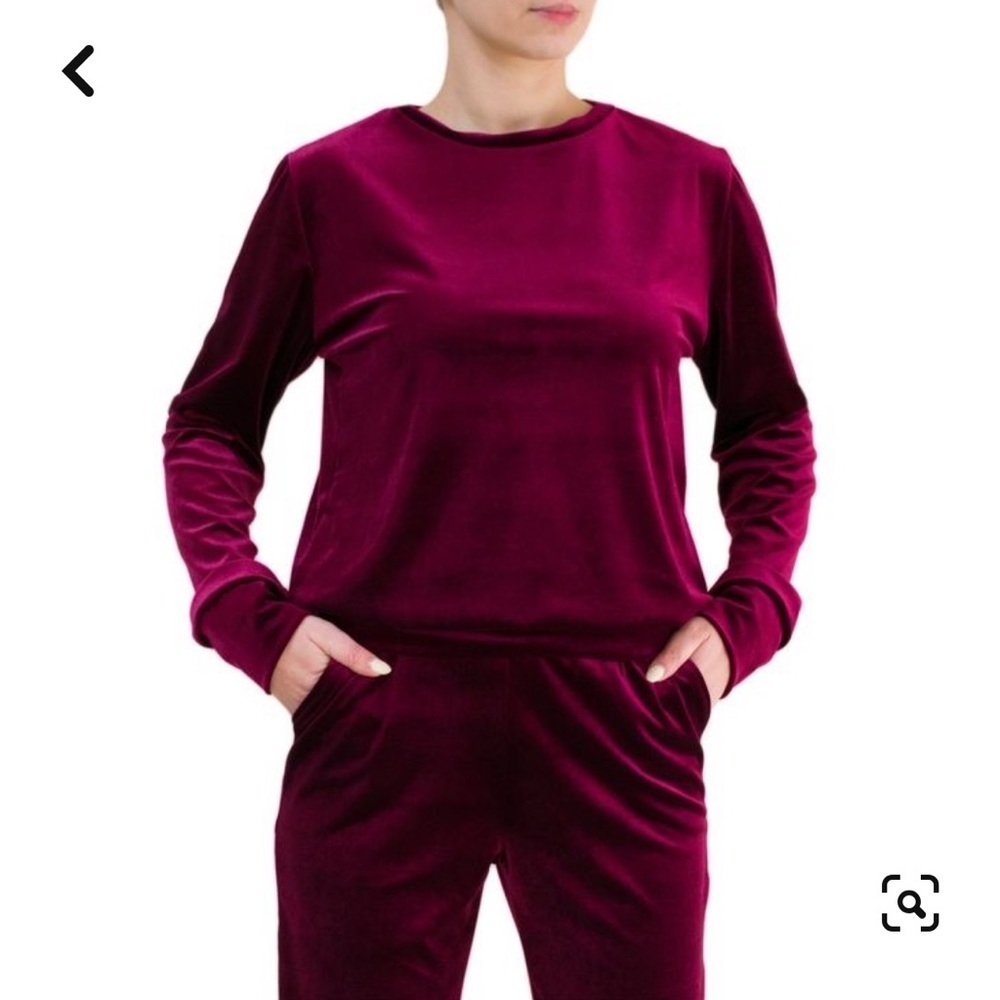 NWT attention pink velvet long sleeve blouse Size L